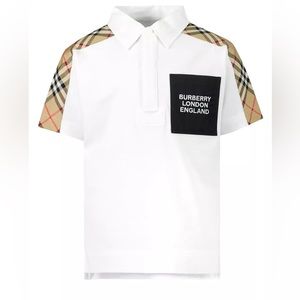 BURBERRY POLO SHIRT JOHNATHAN WHITE FOR BOYS